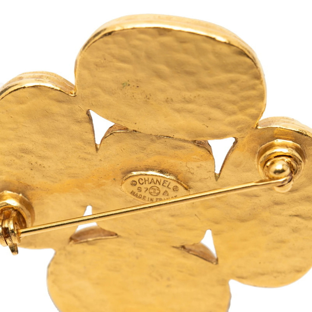CHANEL Authentic Vintage Gold Logo Brooch - Picture 3 of 3